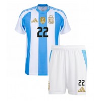 Argentina Lautaro Martinez #22 Hemmadräkt Barn Copa America 2024 Kortärmad (+ Korta byxor)